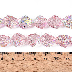 Прозрачность гальванизированные стеклянные бусины нити&nbsp;GLAA-T023-41A-03