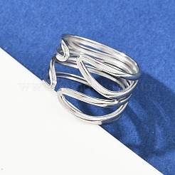 Регулируемые открытые манжеты из нержавеющей стали 304 для женщин&nbsp;LS-RJEW-K299-02P