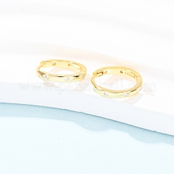 925 серьги-кольца из стерлингового серебра с микропаве и прозрачными циркониями&nbsp;EJEW-K317-04G