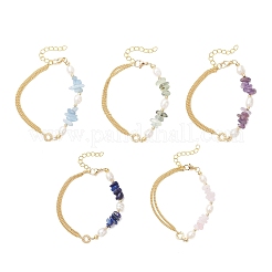 Природных драгоценных камней чип бисер браслеты ссылку BJEW-JB12884