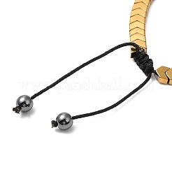 Braccialetti con perline intrecciate a freccia in ematite sintetica non magnetica&nbsp;BJEW-E080-01A