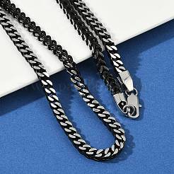Ожерелья из цепочек из нержавеющей стали 304 толщиной 5 мм для женщин и мужчин NJEW-Z093-04EB