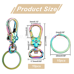 10 шт. поворотные застежки из цинкового сплава в виде цветка FIND-PH0009-02