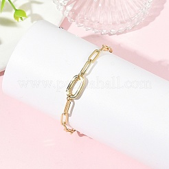 Bracelets à chaîne trombone en laiton de 4 mm&nbsp;BJEW-JB14355