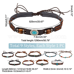 9шт. 9 стиля пояса для шляп из бархата и искусственной кожи FIND-GA0003-20