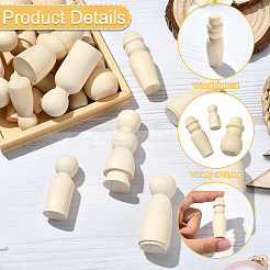 29 шт. 29 стиля незаконченная деревянная кукла схима&nbsp;WOOD-CJ0002-53