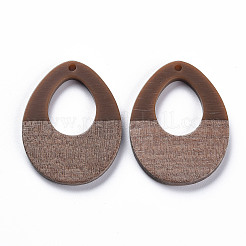 Pendentifs en résine opaque et bois de noyer&nbsp;RESI-T035-37D