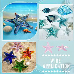 Figura decorativa de estrella de mar de cristal de cuarzo natural teñido para decoración del hogar&nbsp;DJEW-WH0039-181A
