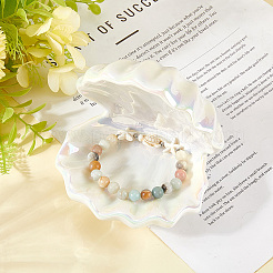 Фарфоровая тарелка для украшений в форме ракушки AJEW-WH20080-08A