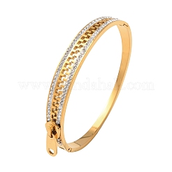Bracelets à charnière en acier inoxydable 304 ornés de strass pour femmes&nbsp;BJEW-K307-02G