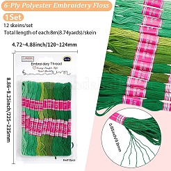12 Strang 6-lagiges Stickgarn aus Polycotton (Polyester-Baumwolle)&nbsp;DIY-CY0002-94A