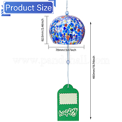 Японские стеклянные полукруглые колокольчики в горошек HJEW-WH0069-22A