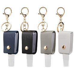 4 шт. 4-цветный пластиковый флакон для дезинфицирующего средства для рук с чехлом из искусственной кожи KEYC-CL0001-04A