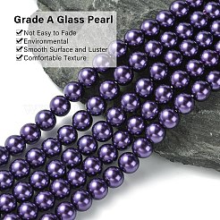 Fili di perle rotonde di perle di vetro tinto ecologico&nbsp;X-HY-A002-8mm-RB099