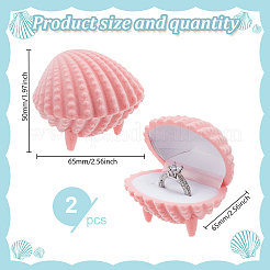 2 boîte de rangement cadeau pour bagues en velours&nbsp;AJEW-GO0002-24A-01