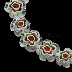 Chapelets de perles vernissées de millefiori manuelles&nbsp;LAMP-G164-03N