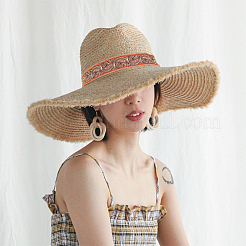 Вышивка полиэфирными лентами в этническом стиле&nbsp;OCOR-WH0080-21B