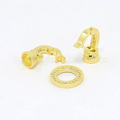 Латунные микро проложить кубического циркония раз за застежками ZIRC-P003-27
