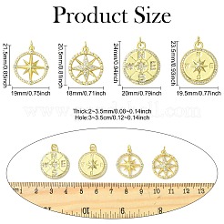 8 шт. 4 стиля латунные подвески с микропаве и кубическим цирконием&nbsp;KK-CJ0003-81