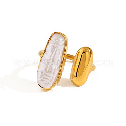 Anelli aperti in acciaio inossidabile 304 con polsino in perle di plastica&nbsp;FS-WGD589A-03