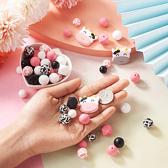 100шт 15 стильные силиконовые бусины SIL-TA0001-19