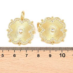 Pendentifs avec zircon cubiques à micro-pavés en laiton&nbsp;X-KK-C162-062G-01