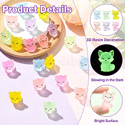 30 шт. 6-цветная светящаяся смоляная лиса для украшения дисплея&nbsp;CRES-CJ0001-81