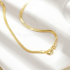 Латунные ожерелья цепи плоский змея&nbsp;NJEW-A042-02G-02