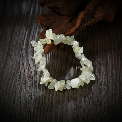 Nouvelles puces de jade naturelles étirer bracelets&nbsp;BJEW-BB16534-A