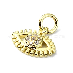 Breloques en laiton avec micro pavé de zircone cubique sur le thème des yeux&nbsp;KK-H475-58G-07