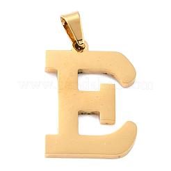 304ステンレススチールペンダントとスタッドピアスジュエリーセット  アルファベット  文字.e  20~23x13~19x1.5mm  穴：6x3mm  6~10x6~9x1mm  ピン：0.8mm&nbsp;SJEW-P099-05G