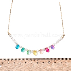 Colliers pendentifs en verre et perles de coquillage&nbsp;NJEW-TA00225