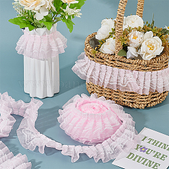 10 ярд полиэстеровой плиссированной цветочной кружевной отделки&nbsp;OCOR-HY0002-28A