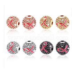 8 Stück 4 Farben Messing Micro Pave Zirkonia Perlen&nbsp;KK-PH0011-56