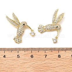 Латунные микропаве прозрачные подвески с фианитом&nbsp;KK-G533-07A-G