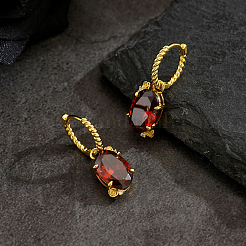 Латунные овальные серьги-кольца&nbsp;IY4111