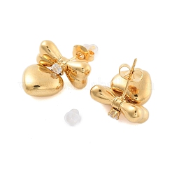 Серьги-гвоздики из нержавеющей стали 304 с прозрачным кубическим цирконием EJEW-S226-14G