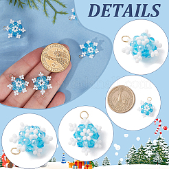 20 шт. подвески-снежинки из стеклянного бисера&nbsp;FIND-SC0020-41