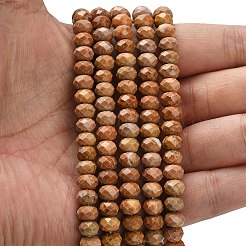 Нити бусин из натуральной оранжевой кунжутной яшмы G-Z111-A41