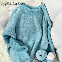ウールとポリエステルの糸  織り用  編み物とかぎ針編み  ターコイズ  0.5mm  200m/かせ&nbsp;PW-WG0A3E8-24