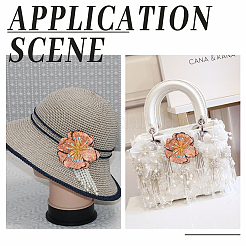 Toppe con paillettes a fiore 3d&nbsp;PATC-WH0012-01A
