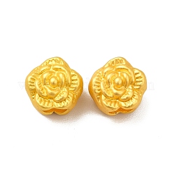 ラックめっき合金欧州ビーズ  大穴ビーズ  花  マットゴールドカラー  9.5x9x8.5mm  穴：4.5mm&nbsp;PALLOY-K255-09MG