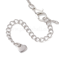 Женские ожерелья-цепочки с подвеской из сплава розы и круглого жемчуга из нержавеющей стали 304&nbsp;NJEW-JN05759-02