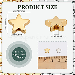 100шт 2 цвета латунные бусины&nbsp;KK-PH0012-94B