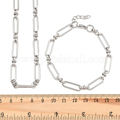 Schmucksets aus Büroklammerketten aus Edelstahl 304 (Armband & Halskette)&nbsp;SJEW-L199-02P