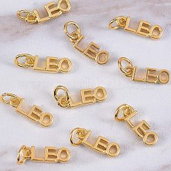 真鍮製ペンダント10個  丸カン付き  長持ちメッキ  星座/星座  ゴールドカラー  レオ  レオ：4x12x1.5mm  穴：3mm&nbsp;KK-SZ0004-36B