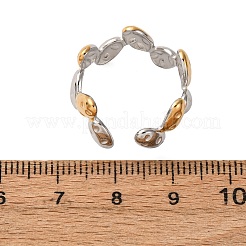 Двухцветные манжетные кольца из нержавеющей стали 304&nbsp;RJEW-S635-01GP-T