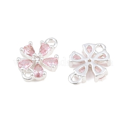 Messing Pavé-Anhänger mit rosa Zirkonia&nbsp;CU-CBAA6E8-01S