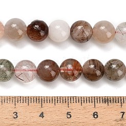 Нити бусин из натурального многоцветного рутилового кварца G-G300-A03-8mm