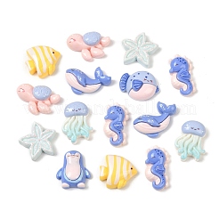 Кабошоны из непрозрачной смолы на тему океана&nbsp;RESI-K030-05